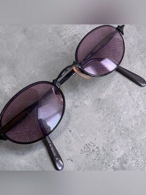 Vintage Jean Paul Gaultier Purple Lens Women's Black Metal Sunglasses